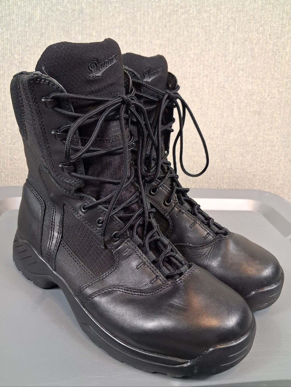 Danner Mens Kinetic 8" Side-Zip Waterproof Tactical Boots Black Size Mens 12